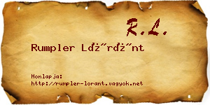 Rumpler Lóránt névjegykártya